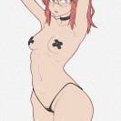 Красивые голубые глаза и большие круглые сиськи